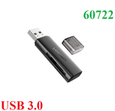 Đầu đọc thẻ SD/TF chuẩn USB 3.0 chính hãng Ugreen 60722 cao cấp