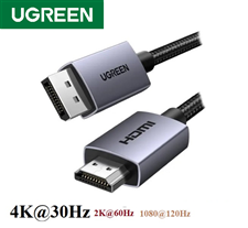 Dây, cáp chuyển đổi Displayport sang HDMI dài 1,5M hỗ trợ 4K30Hz Ugreen 35841 cao cấp