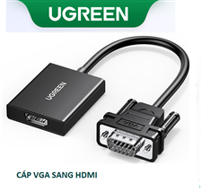 Dây, Cáp chuyển đổi VGA sang HDMI+Audio 1080P@60Hz Ugreen 50945 cao cấp