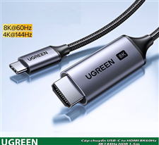 Dây, Cáp chuyển USB-C sang HDMI 8K60Hz 4K144Hz HDR 1,5m Ugreen 90451 CM565 cao cấp