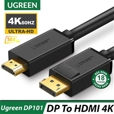 Dây, Cáp Displayport 1.2 sang HDMI dài 1,5m hỗ trợ 4K*2K Ugreen 10239 cao cấp