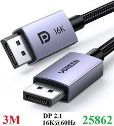 Dây, cáp Displayport sang Displayport 2.1 dài 3M độ phân giải 16K@60Hz HDR Ugreen 25862 cao cấp