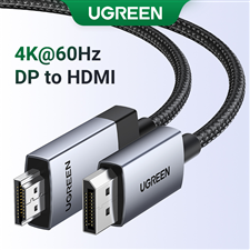 Dây, Cáp Displayport to HDMI dài 1M hỗ trợ 4K60Hz, 2K144Hz, 1080p240Hz Ugreen 15773