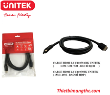 Dây Cáp HDMI 2.0 dài 1,5M Hỗ trợ 4K@60Hz Unitek C11079ABK-1.5M hàng cao cấp