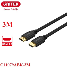 Dây Cáp HDMI 2.0 dài 3M hỗ trợ 4K@60Hz Unitek C11079ABK-3M hàng cao cấp
