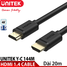 Dây cáp HDMI UNITEK dài 20met Unitek (4k Ultra HD1.4v, 3D) cao cấp