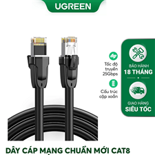 Dây, Cáp mạng Cat8 đúc sẵn dài 15M 24AWG Class S/FTP Ugreen 80727 cao cấp