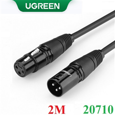 Dây, Cáp nối dài Microphone XLR 2m chính hãng Ugreen 20710 cao cấp