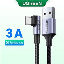 Dây, Cáp sạc dữ liệu USB sang USB Type-C bẻ góc 90 độ dài 1M Ugreen 50941 cao cấp