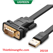 Dây, Cáp USB sang RS232 dẹt dài 2m chipset FTDI FT232 Ugreen 20218 cao cấp