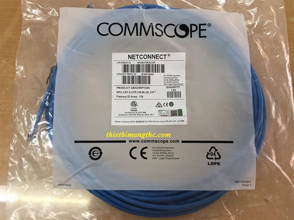 Dây mạng commscope 10m Cat6 33FT Blue