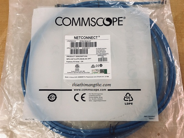 Dây mạng commscope 3m Cat5e 10 FT Blue