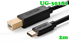 Dây máy in USB Type C dài 2m Ugreen 30181 cao cấp