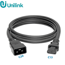 Dây nguồn C13-C20 dài 1M 14AWG (3Gx 2.08mm) 15A/250V Unilink Uni-20016 cao cấp