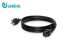 Dây nguồn C13 sang 3 chân US NEMA5-15P, dài 0,5m, 18AWG, 125V/10A, màu đen UNI-20002 UNILINK