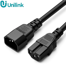Dây nguồn C14-C15 dài 3m 16AWG (3x 1.31mm2), 13A/250V Unilink Uni-20015 cao cấp