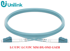 Dây nhảy quang LC/UPC-LC/UPC 2.0mm MM-DX-OM3-LSZH 50m, màu xanh ngọc Unilink UNI-10021 cao cấp