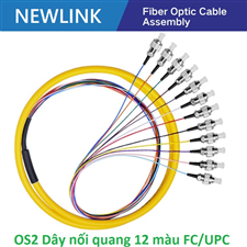 Dây nối quang 12 màu bó mềm FC/UPC Simplex 9/125 Single-mode Newlink