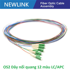 Dây nối quang 12 màu bó mềm LC/APC Simplex 9/125 Single-mode Newlink