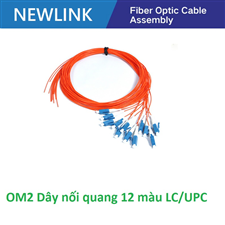 Dây nối quang 12 màu bó mềm LC/UPC Simplex 50/125 Multi-mode OM2 Newlink