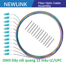Dây nối quang 12 màu bó mềm LC/UPC Simplex 50/125 Multi-mode OM3 Newlink