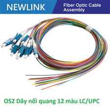 Dây nối quang 12 màu bó mềm LC/UPC Simplex 9/125 Single-mode Newlink