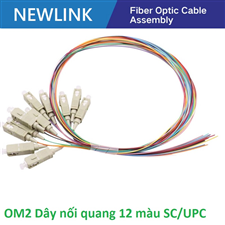 Dây nối quang 12 màu bó mềm SC/UPC Simplex 50/125 Multi-mode OM2 Newlink