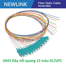 Dây nối quang 12 màu bó mềm SC/UPC Simplex 50/125 Multi-mode OM3 Newlink