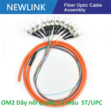 Dây nối quang 12 màu bó mềm ST/UPC Simplex 50/125 Multi-mode OM2 Newlink