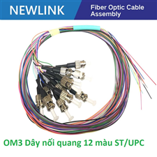 Dây nối quang 12 màu bó mềm ST/UPC Simplex 50/125 Multi-mode OM3 Newlink