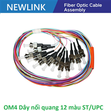 Dây nối quang 12 màu bó mềm ST/UPC Simplex 50/125 Multi-mode OM4 Newlink