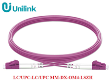 Dây quang sợi đôi LC/UPC-LC/UPC Multimode OM4 2.0mm LSZH dài 5m Unilink UNI-10012 cao cấp