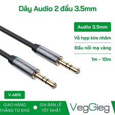 Dây VEGGIEG V-A615  Audio 2 đầu 3.5mm dài 1,5m cao cấp