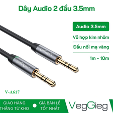 Dây VEGGIEG V-A617  Audio 2 đầu 3.5mm dài 5m cao cấp