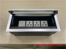 Hộp âm bàn sinoamigo STS-7S/4F nắp lật 2 bên (Lắp 3 điện đa năng +2 mạng) cao cấp