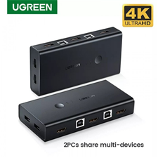 Hộp chuyển đổi 2 in 1 KVM HDMI & USB Ugreen CM200 - 50744 cao cấp