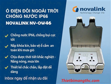 Hộp điện đôi Novalink NV-OW46, có công tắc, ngoài trời chống nước IP66 cao cấp