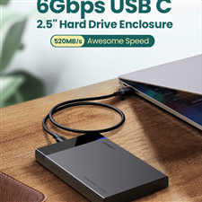 Hộp đựng ổ cứng 2,5inch SATA USB type-C Hỗ trợ 6TB Ugreen 50743 cao cấp