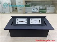 Hộp ổ cắm âm bàn Sinoamigo STS-212GST-2B Black (điện, mạng, HDMI) cao cấp