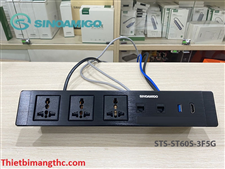 Hộp ổ cắm âm bàn Sinoamigo STS-ST60S-3F5G, 3 ổ điện, 2 Lan cat6, 1 HDMI, 1 USB 3.0 cao cấp