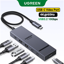 Hub USB-C 6 in 1 Revodok 4K@60hz USB Type C video, 2 USB -A3.2, 2 USB -C 3.2, PD 100W Ugreen 75775