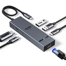 Hub USB -C Revodok 6 in 1 ra HDMI 4K@60hz, 2 USB A 3.2, USB -C 3.2, Pd100W Ugreen 45436 cao cấp