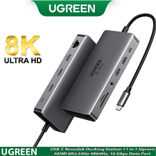 Hub USB C Thunderbolt sang HDMI 8K@30Hz/USB 3.2/SD/TF/Lan Gigabit/Sạc PD/Audio 3.5 Ugreen 15965