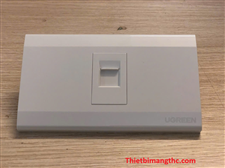 Mặt nạ âm tường 1 cổng RJ45 Ugreen hình chữ nhật 65065 cao cấp