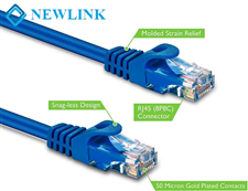 Patch cord 0,5M Cat6 NewLink đầu đúc NL-1002FBL xanh dương