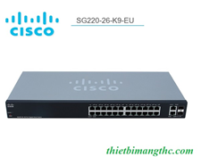 Switch Cisco 24 10/100/1000 ports + 2 Gigabit RJ45/SFP (SG220-26-K9-EU)