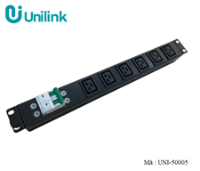 Thanh nguồn PDU 06 ổ cắm chuẩn C19, Công suất 20A, có MCB 32A UNI-50005