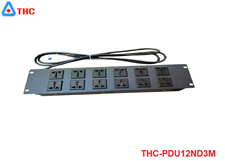 Thanh nguồn PDU 12 ổ cắm 3 chấu đa năng công suất 20A, có dây ra 3M THC-PDU12ND3M