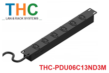 Thanh nguồn PDU 6 ổ cắm C13 công suất 20A, có dây ra 3M THC-PDU06C13ND3M