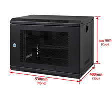 Tủ mạng 6U (dài 530 x cao 300 x  sâu 400) HY-N6U-02 cao cấp